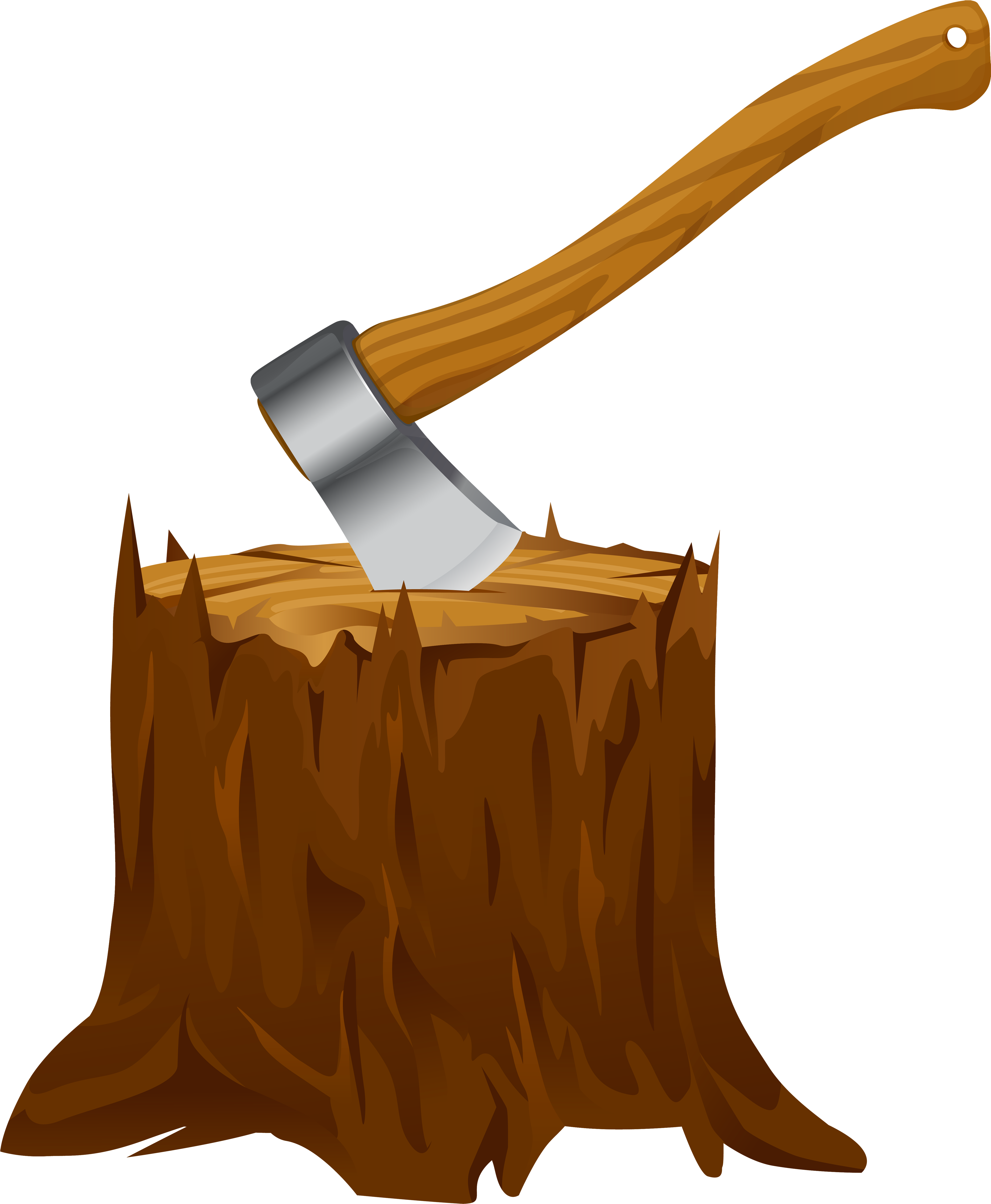 View Full Size - Cartoon Tree Stump With Axe Clipart (4117x5000), Png Download
