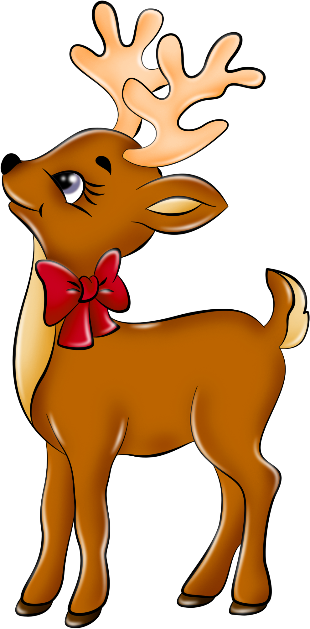 Reindeer Clip Art - Renne Du Pere Noel - Png Download (1064x2086), Png Download