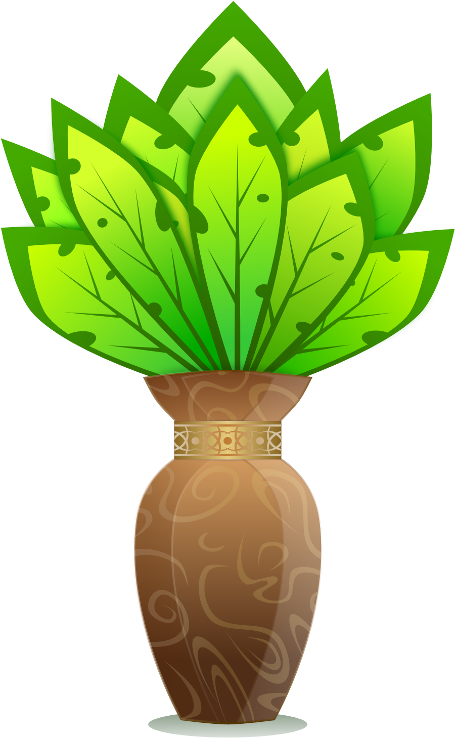 Plant Images Free Download Clip Art On - Cartoon Plant In Vase - Png Download (999x1544), Png Download