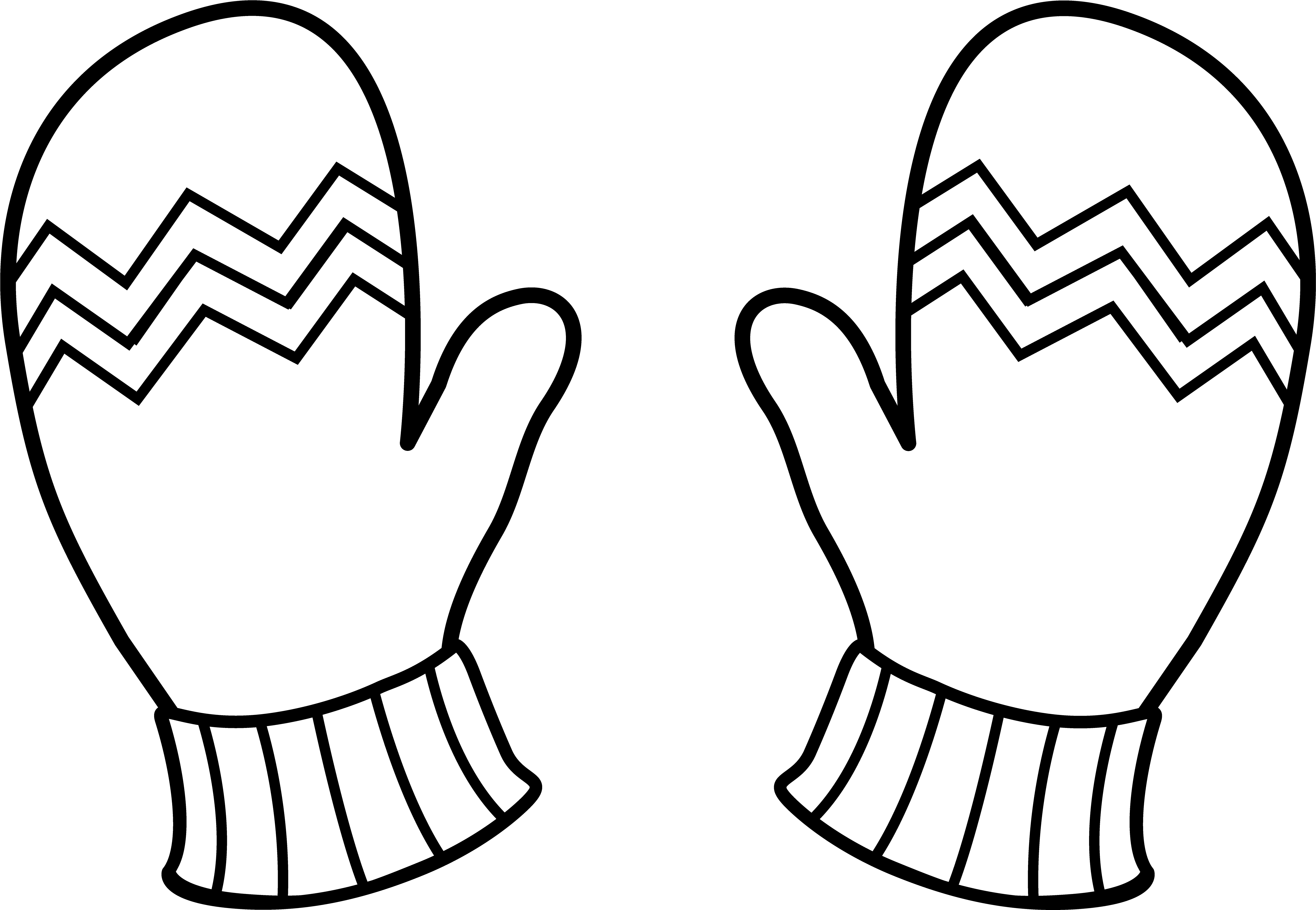 Mitten Clip Art 2 Clipartpost - Mittens Black And White - Png Download (830x555), Png Download