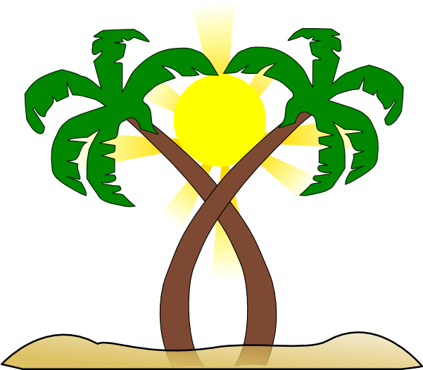 Palm Tree Clipart Double - Beaches Clipart Images With Png Transparent Png (600x544), Png Download