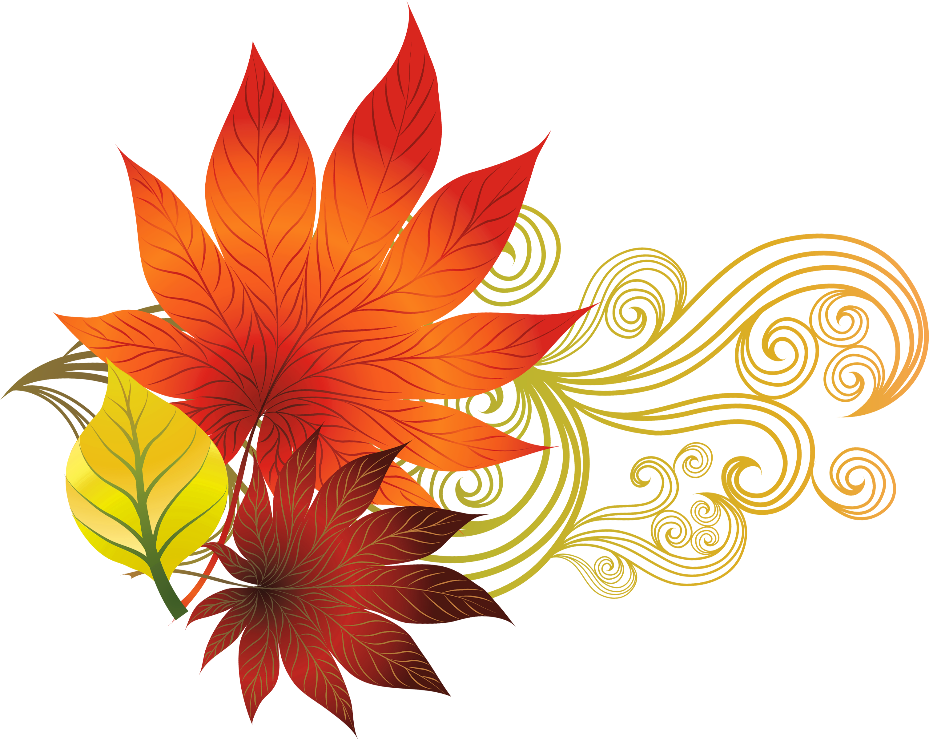 Free Fall Clip Art Free Synkee - Fall Leaves Music Notes - Png Download (3525x2581), Png Download