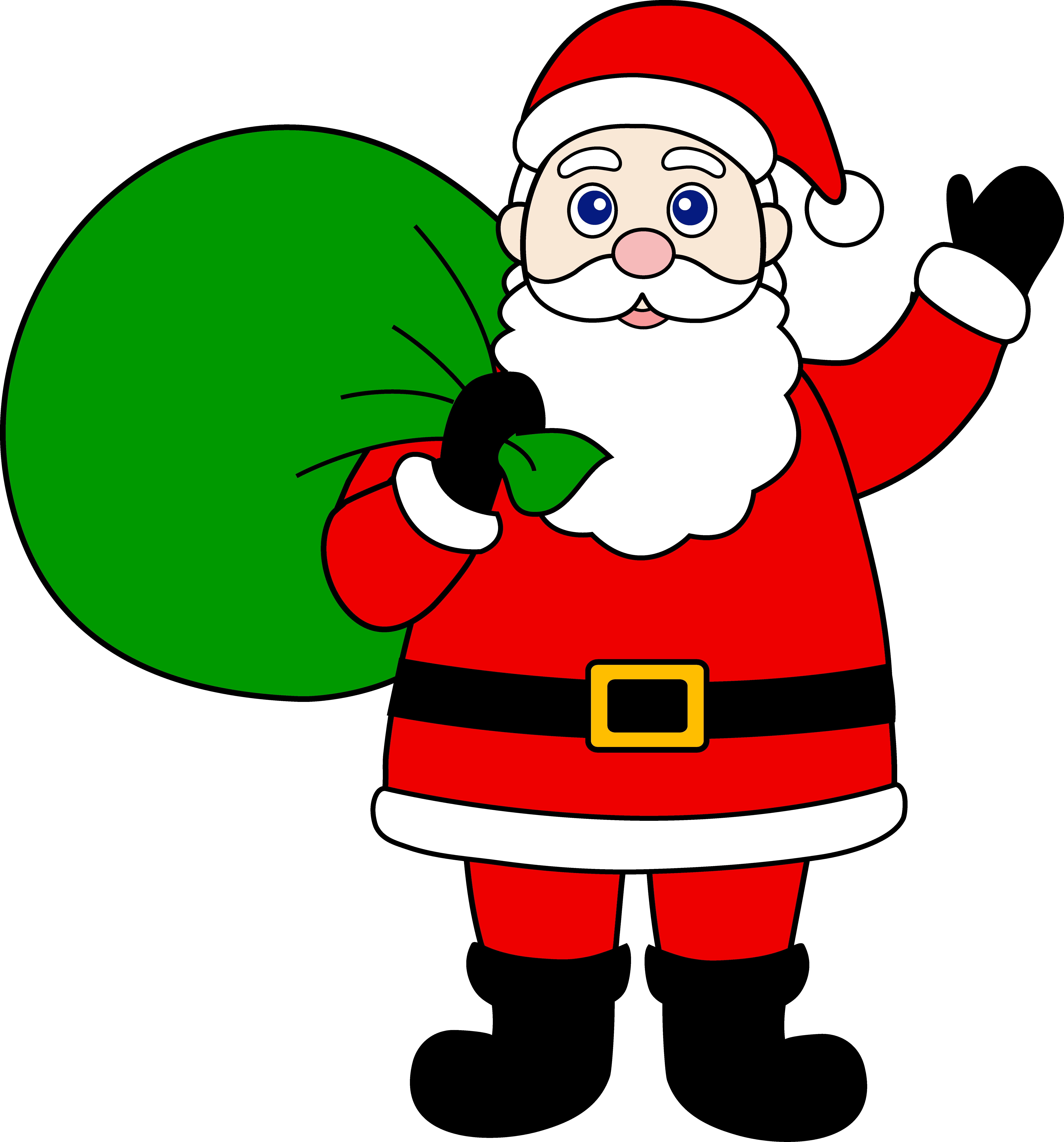 Santa Claus With Sack Of Gifts Clipart (7060x7577), Png Download