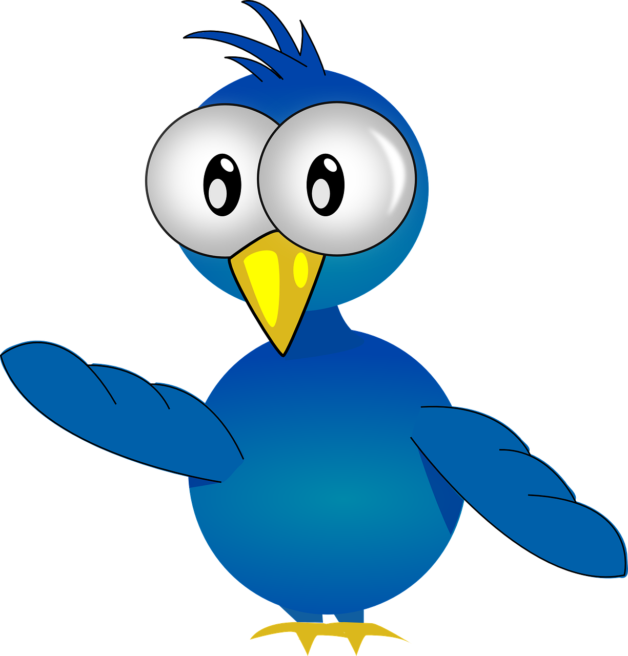 Bird Cartoon Clip Art Images Pictures - Zazzle Big-eyed Blue Cartoon Bird Keychain - Png Download (800x800), Png Download