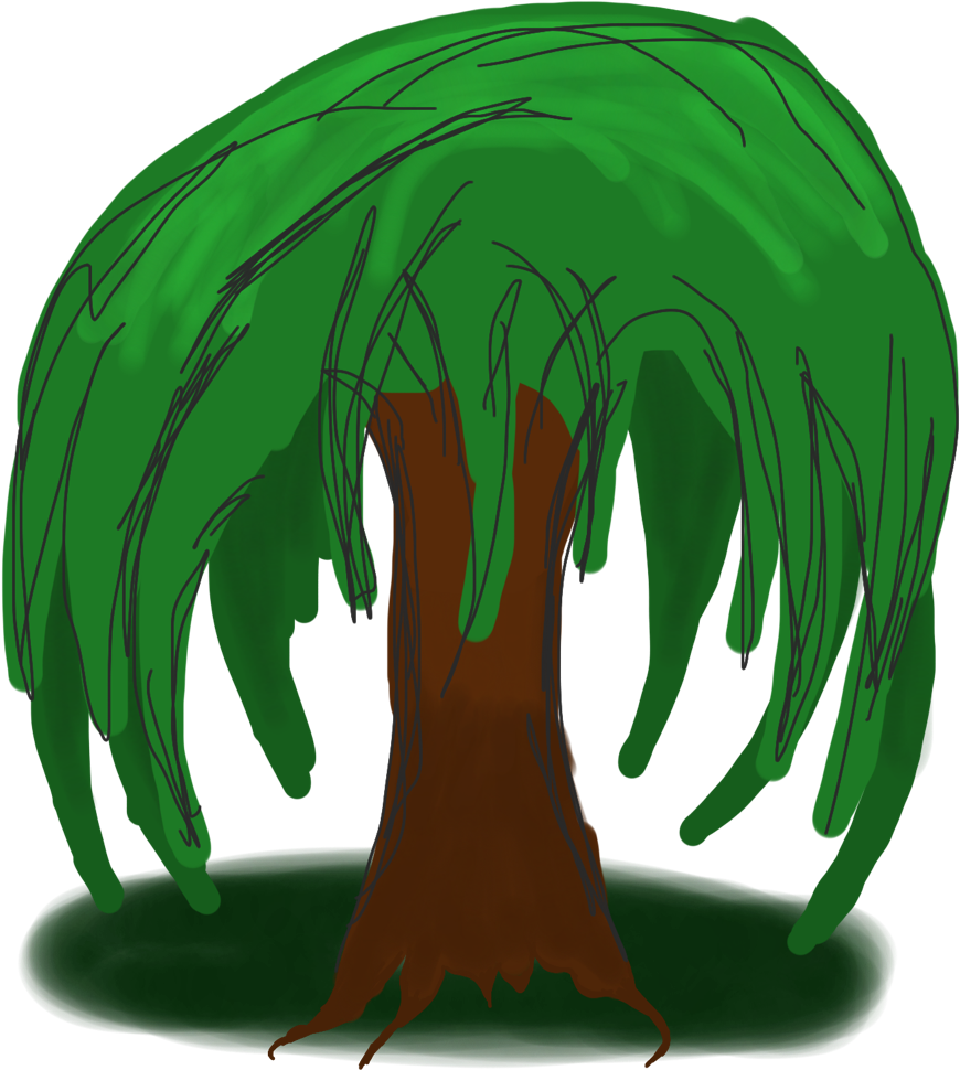 Cartoon Willow Tree - Weeping Willow Trees Cartoon Clipart (938x1280), Png Download
