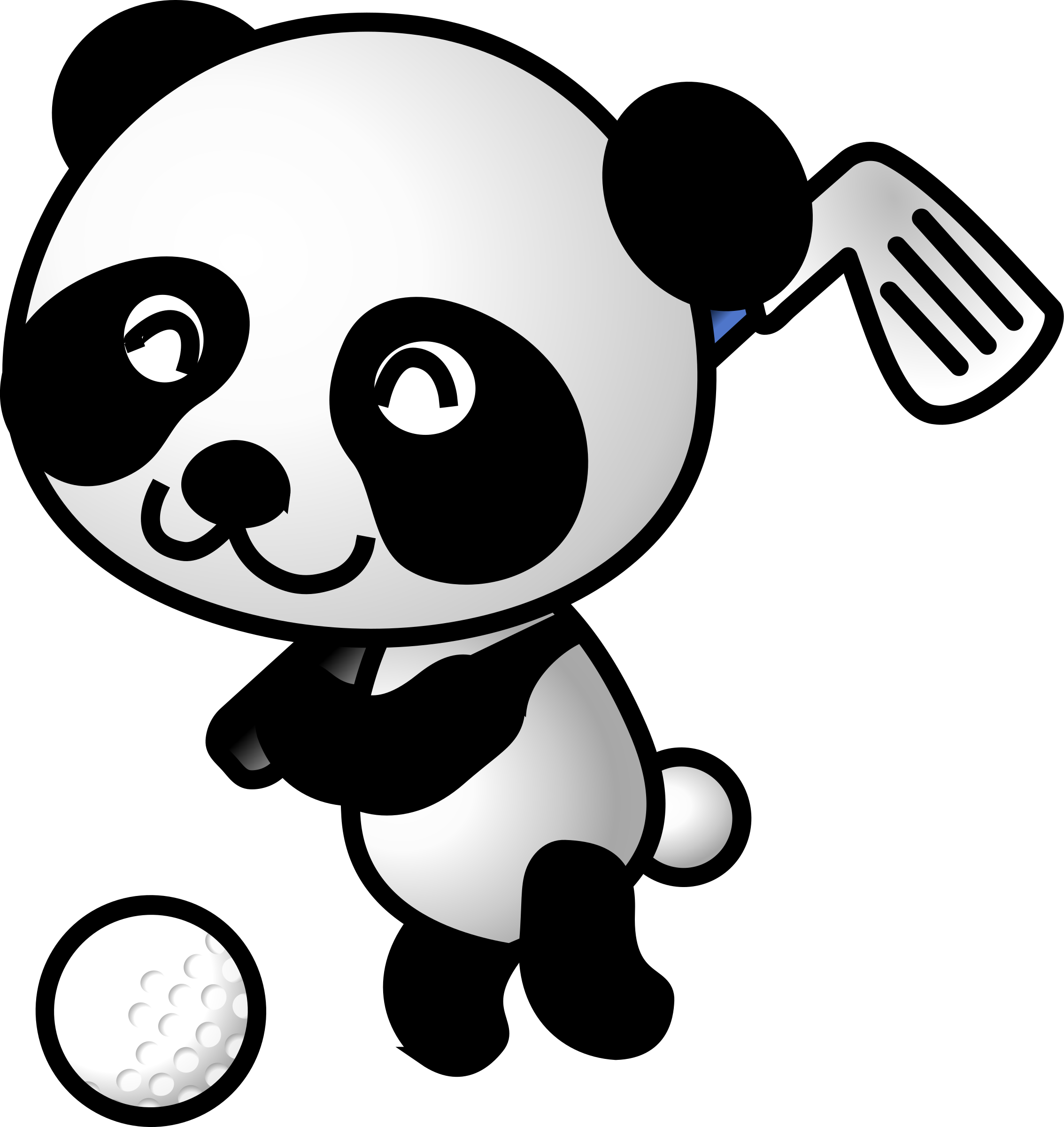 Big Image - Panda Golf Clipart (2266x2400), Png Download