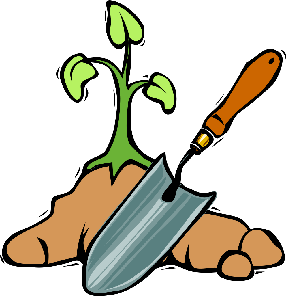 Dig Clipart Tree Planting - Clipart Gardening Tools - Png Download (576x595), Png Download