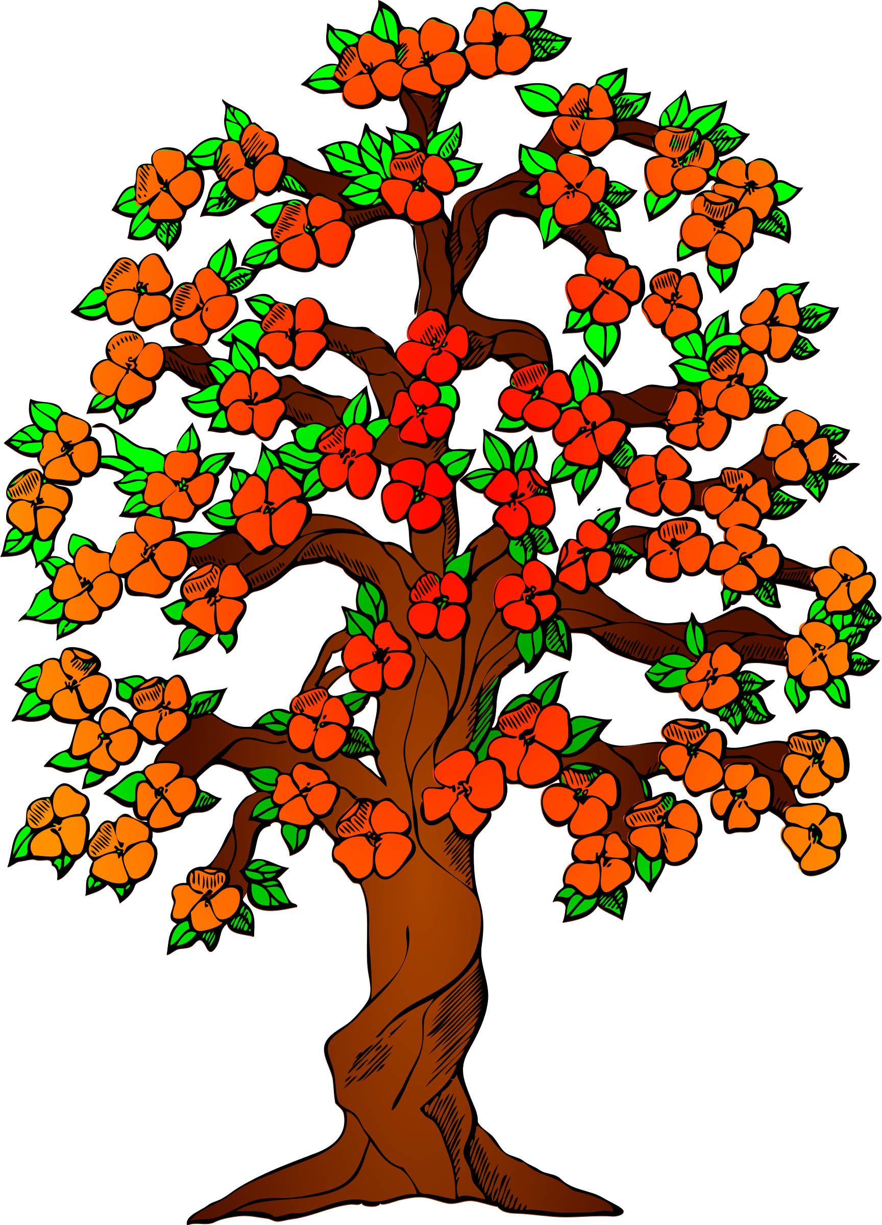 Tree Clipart Rose Apple - Png Download (1728x2400), Png Download
