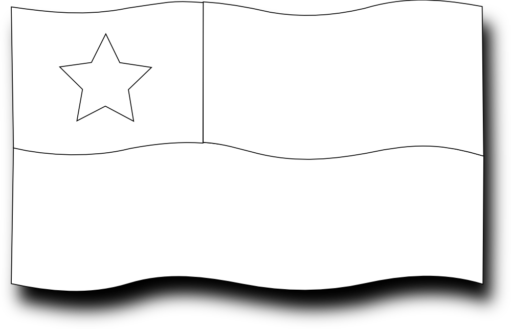 Chilean Flag Suparedonkulous Flagartist Flag Art Clip - Line Art - Png Download (999x644), Png Download