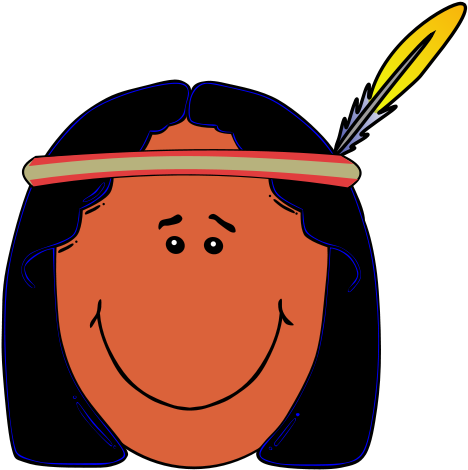 Free Clipart Native American People - Indian Face Clipart - Png Download (566x800), Png Download