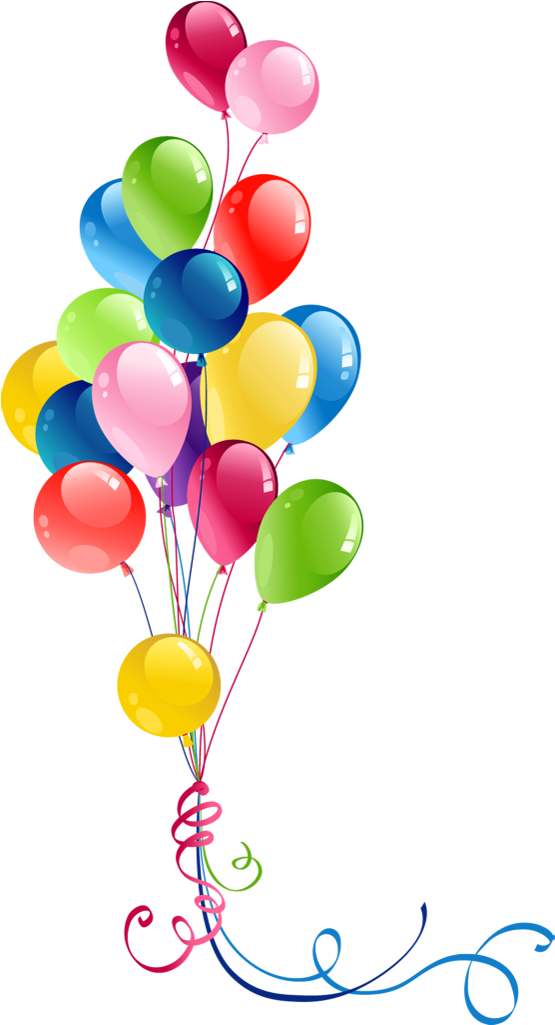Transparent Bunch Balloons Clipart - Balloon Png (570x1032), Png Download
