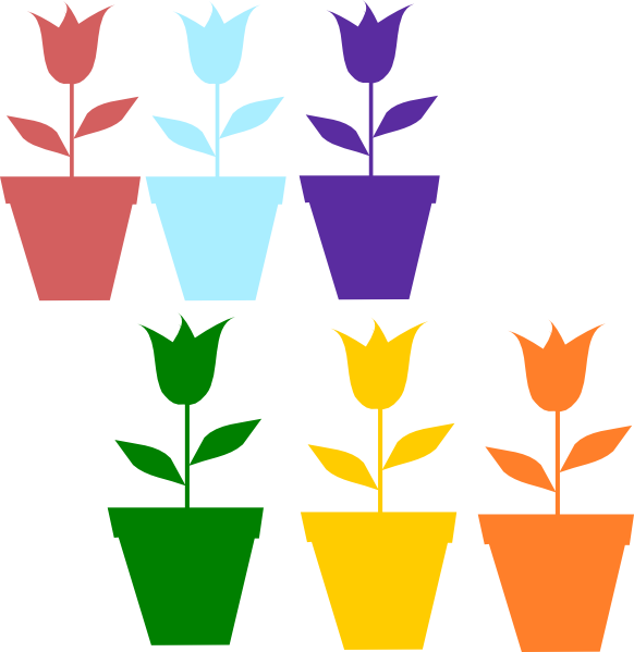 Download Flower Pot Silhouette Png Clipart Clip Art - Desenho De Tulipa Amarela Transparent Png (582x599), Png Download