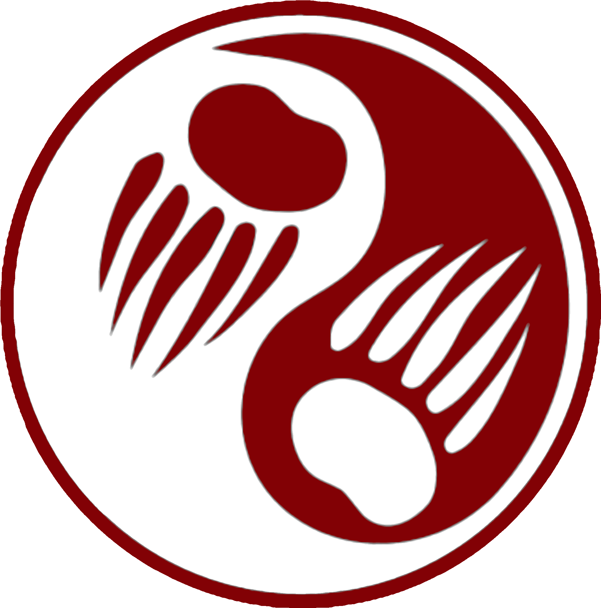 Ying Yang Bear Paw Red - Bear Claw Gang Symbols Clipart (2225x2242), Png Download