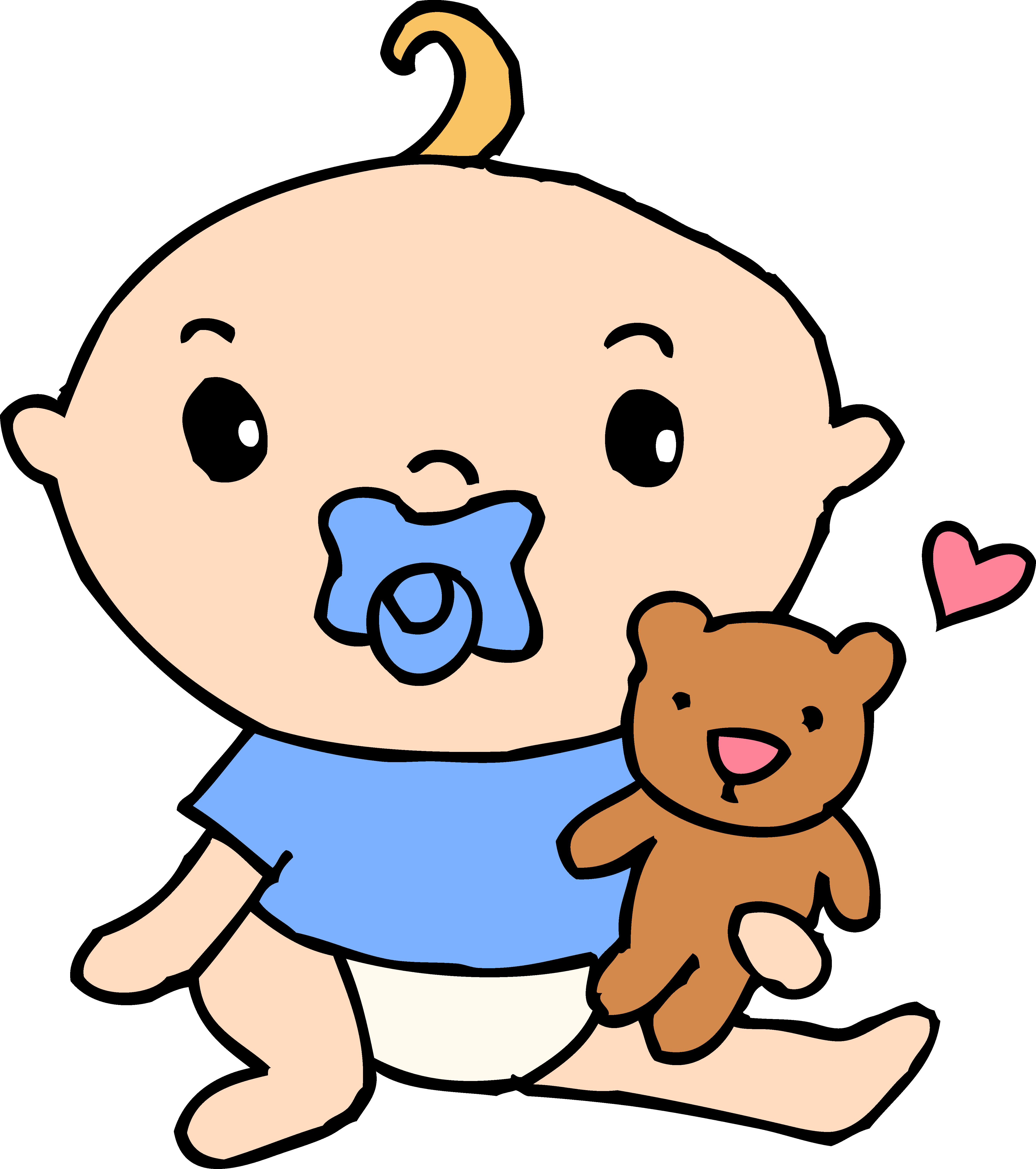Baby Boy Monkey Clip Art - Baby With Pacifier Clipart - Png Download (4755x5367), Png Download