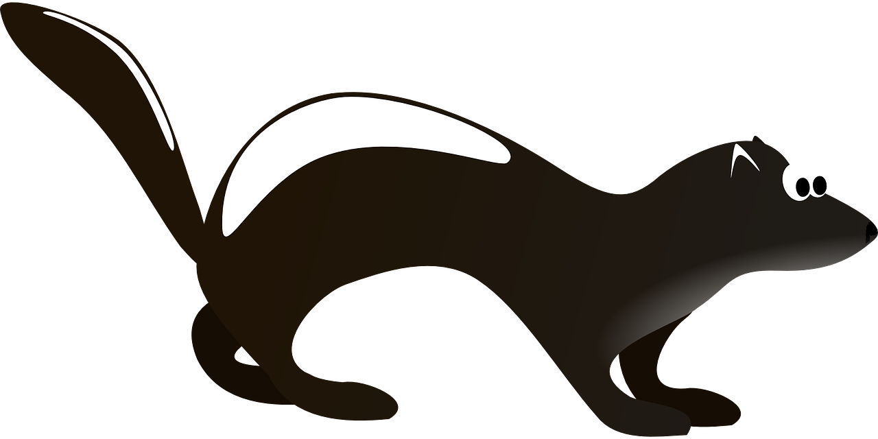 Skunk Clip Art At Vector Clip Art Free Image - Siyah Beyaz Çizgili Hayvan - Png Download (1280x640), Png Download