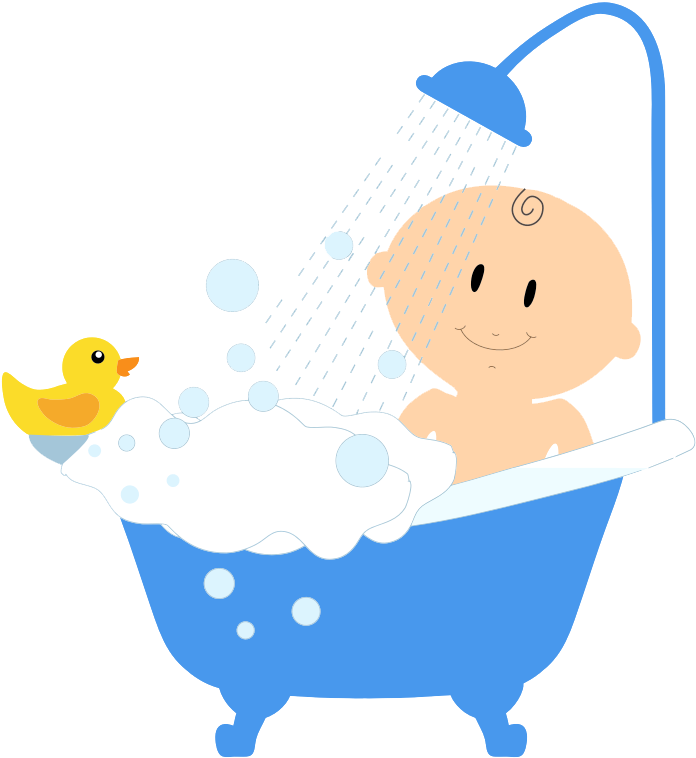 Baby Free To Use Clipart - Baby Taking Shower Clip Art - Png Download (800x800), Png Download