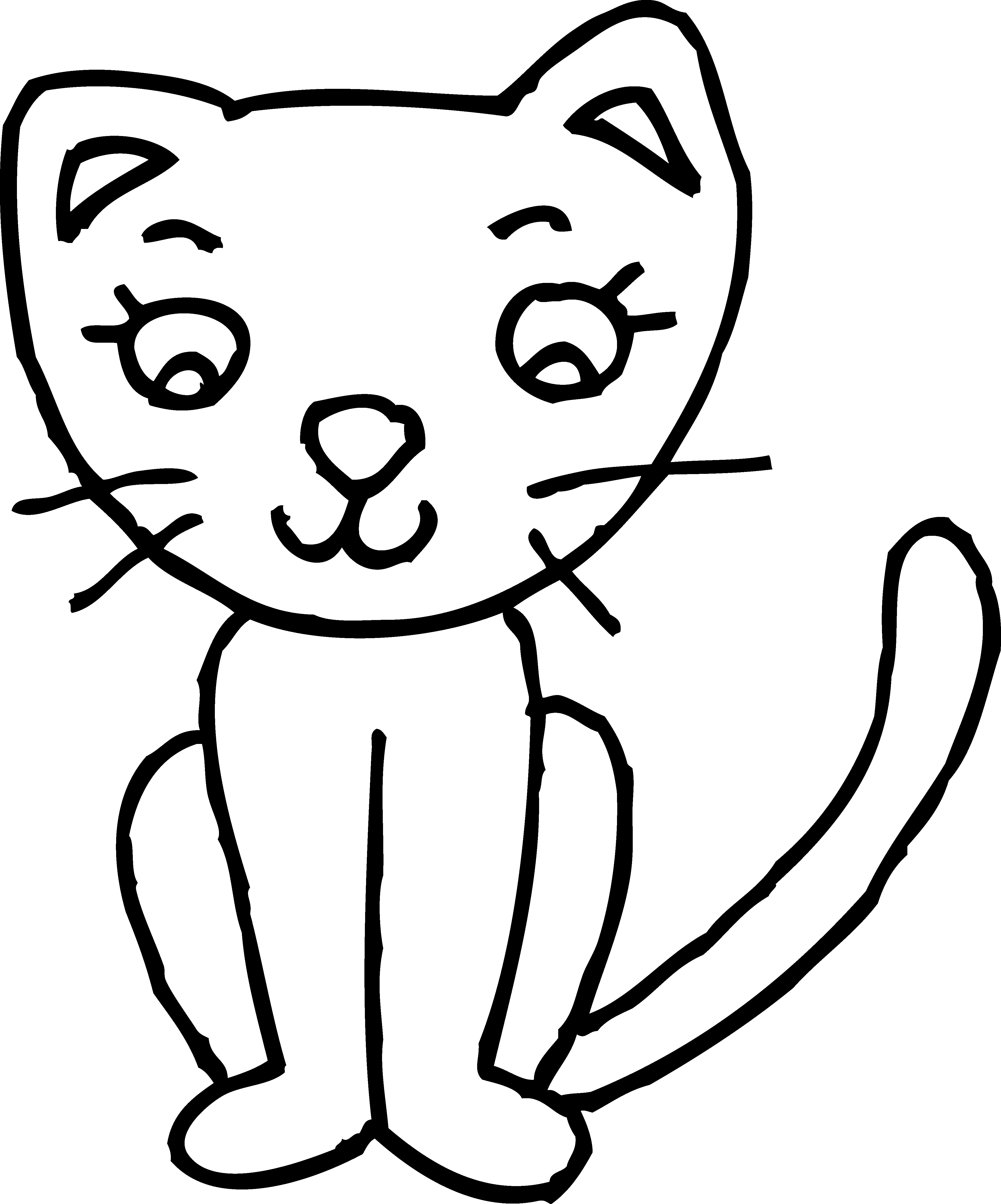 Cat Clipart Black And White - Kitty Cat Clip Art - Png Download (4137x4975), Png Download
