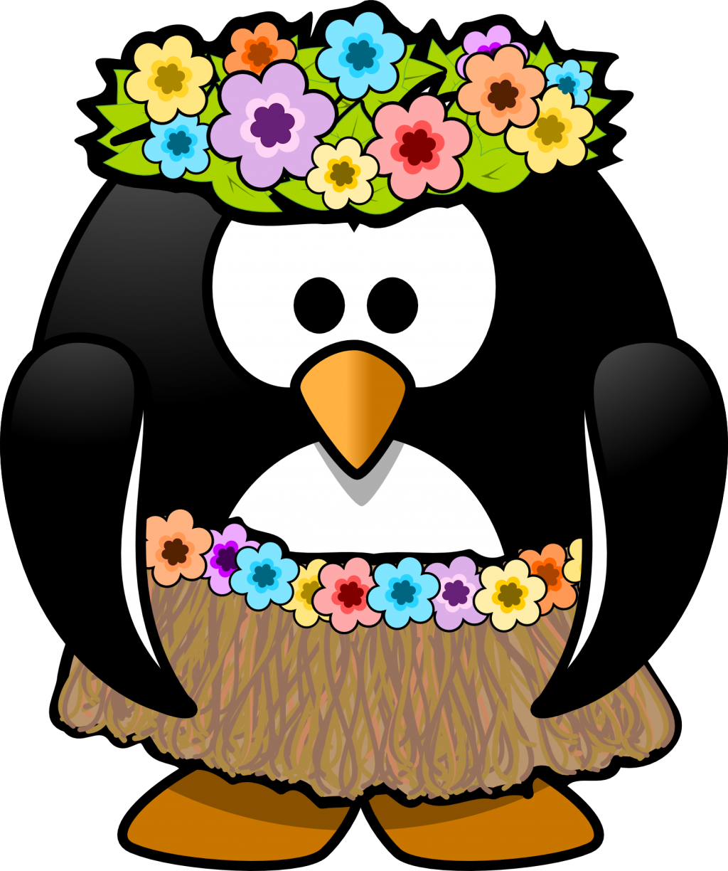 Hula Clip Art - Hawaii Penguin - Png Download (800x957), Png Download