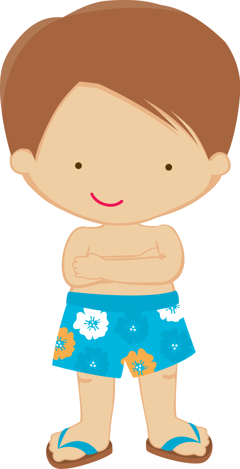 Clipart Boy, Beach Clipart, Family Clipart, Beach Pool - Menino Praia Png Transparent Png (795x1552), Png Download