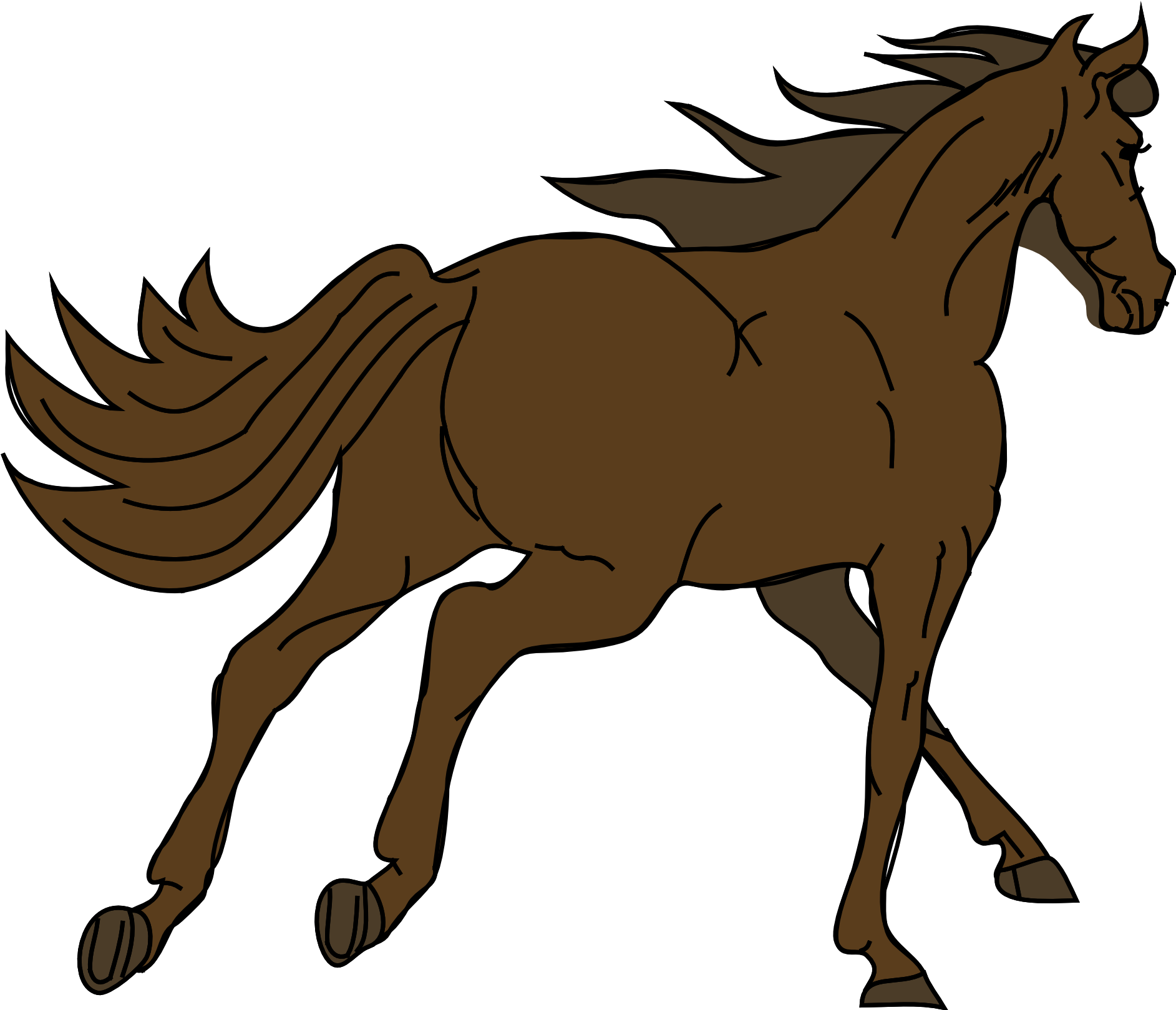 Running Horse Clipart - Running Horse Gif Png Transparent Png (800x681), Png Download
