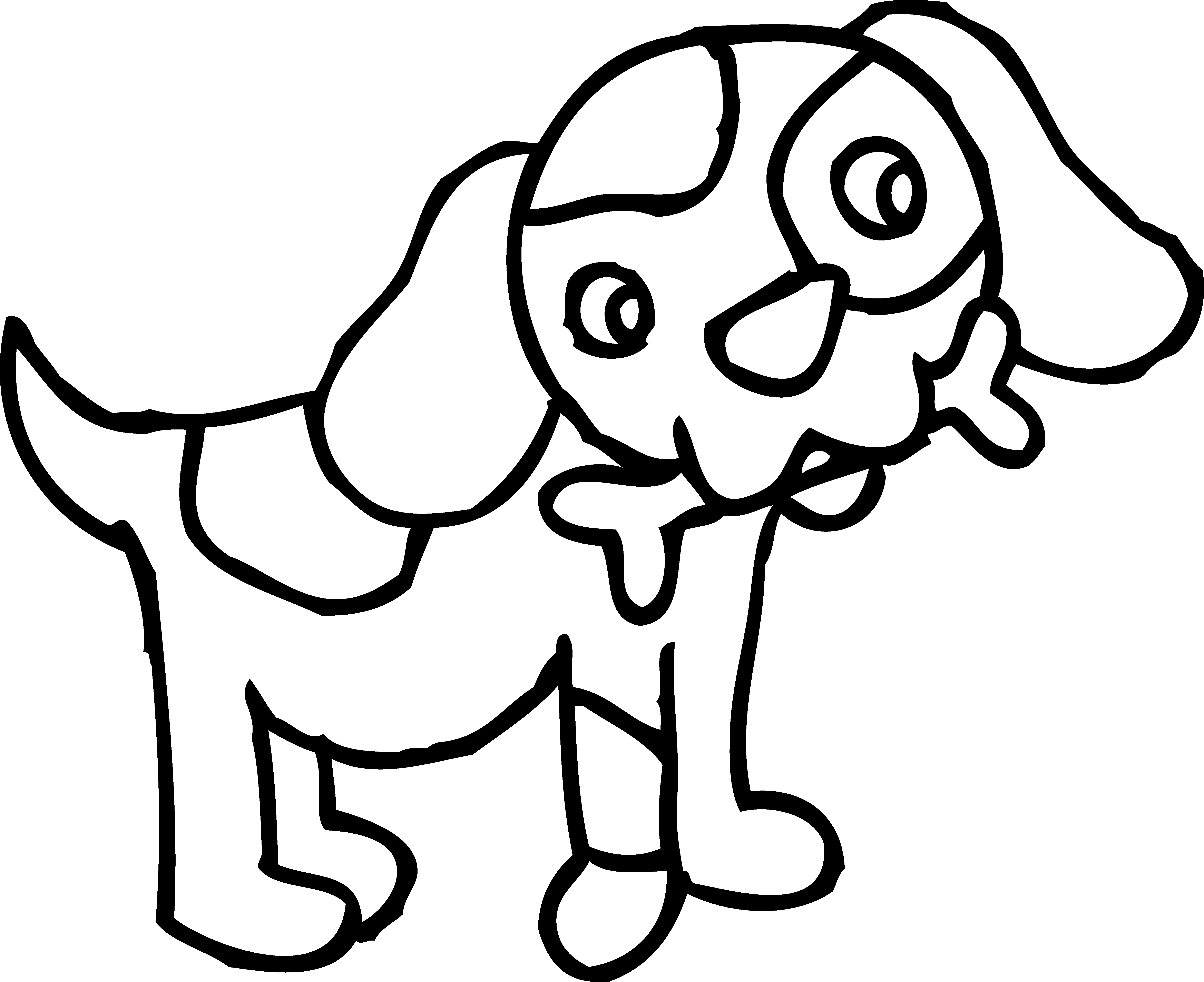Download - Dog Clipart Black And White Transparent - Png Download (5897x4811), Png Download