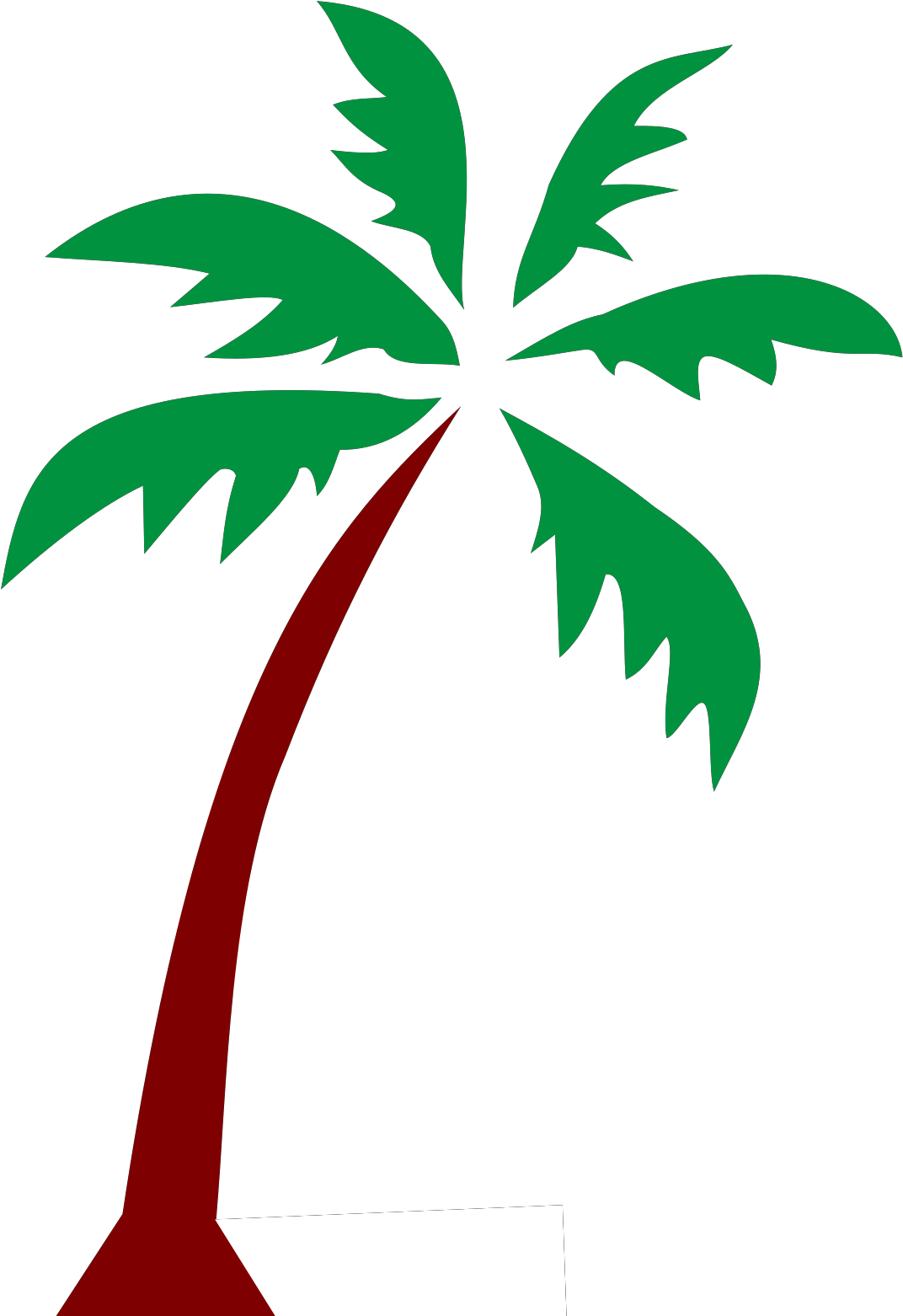 Vector Graphics - Palm Trees Clipart (500x729), Png Download