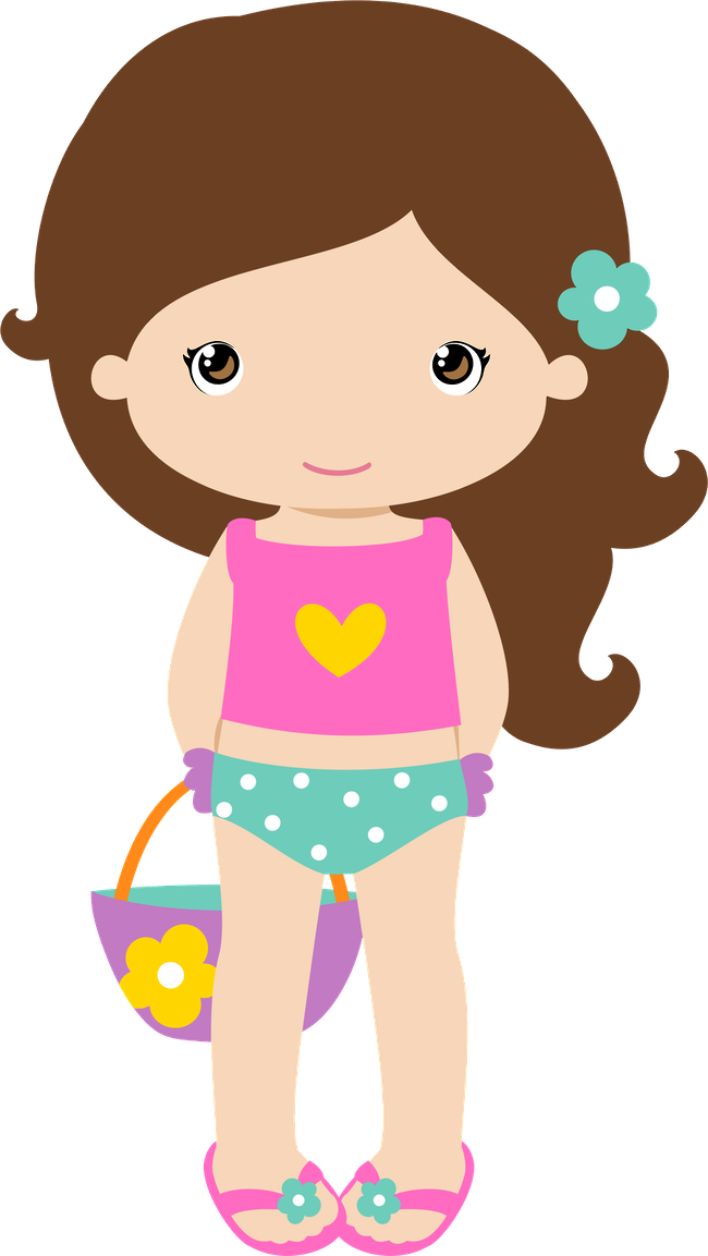 Álbuns Da Web Do Picasa Girl Clipart, Cute Clipart, - Convite Pool Party Menina - Png Download (577x1024), Png Download