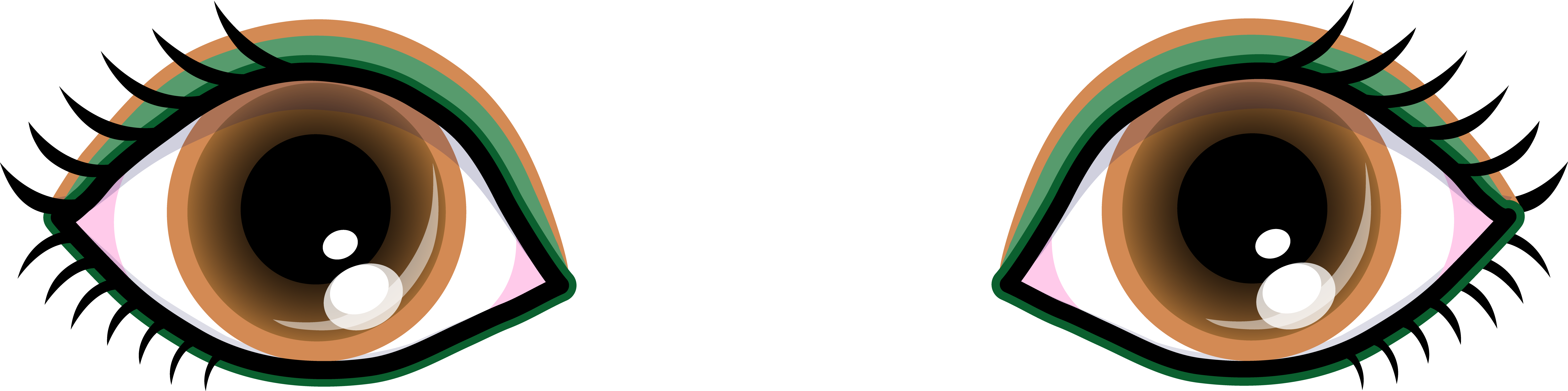 Green Eyes Clipart - Blue Green Cartoon Eyes - Png Download (7935x1977), Png Download