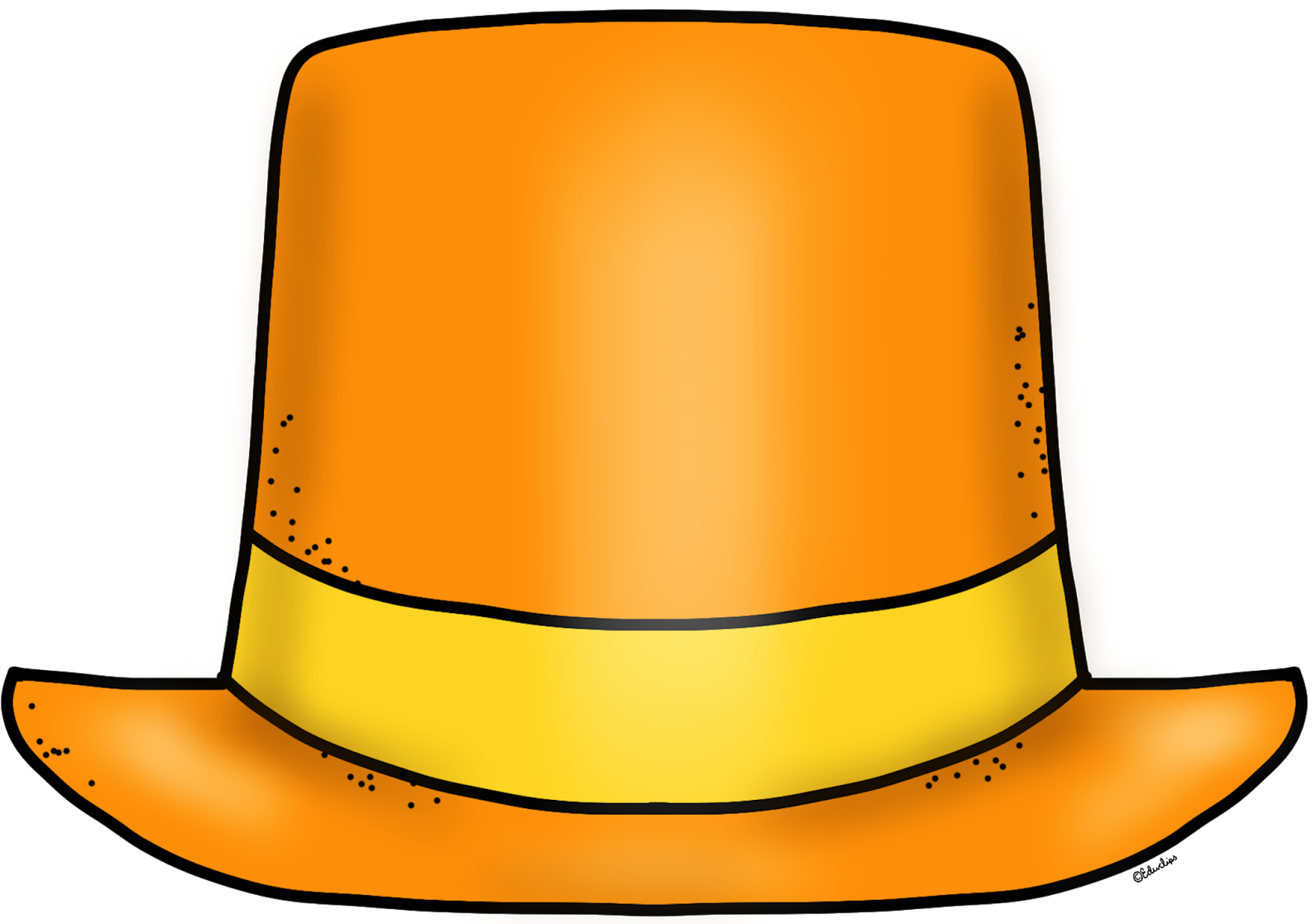 Clip Arts Related To - Orange Top Hat Clipart - Png Download (1600x1116), Png Download