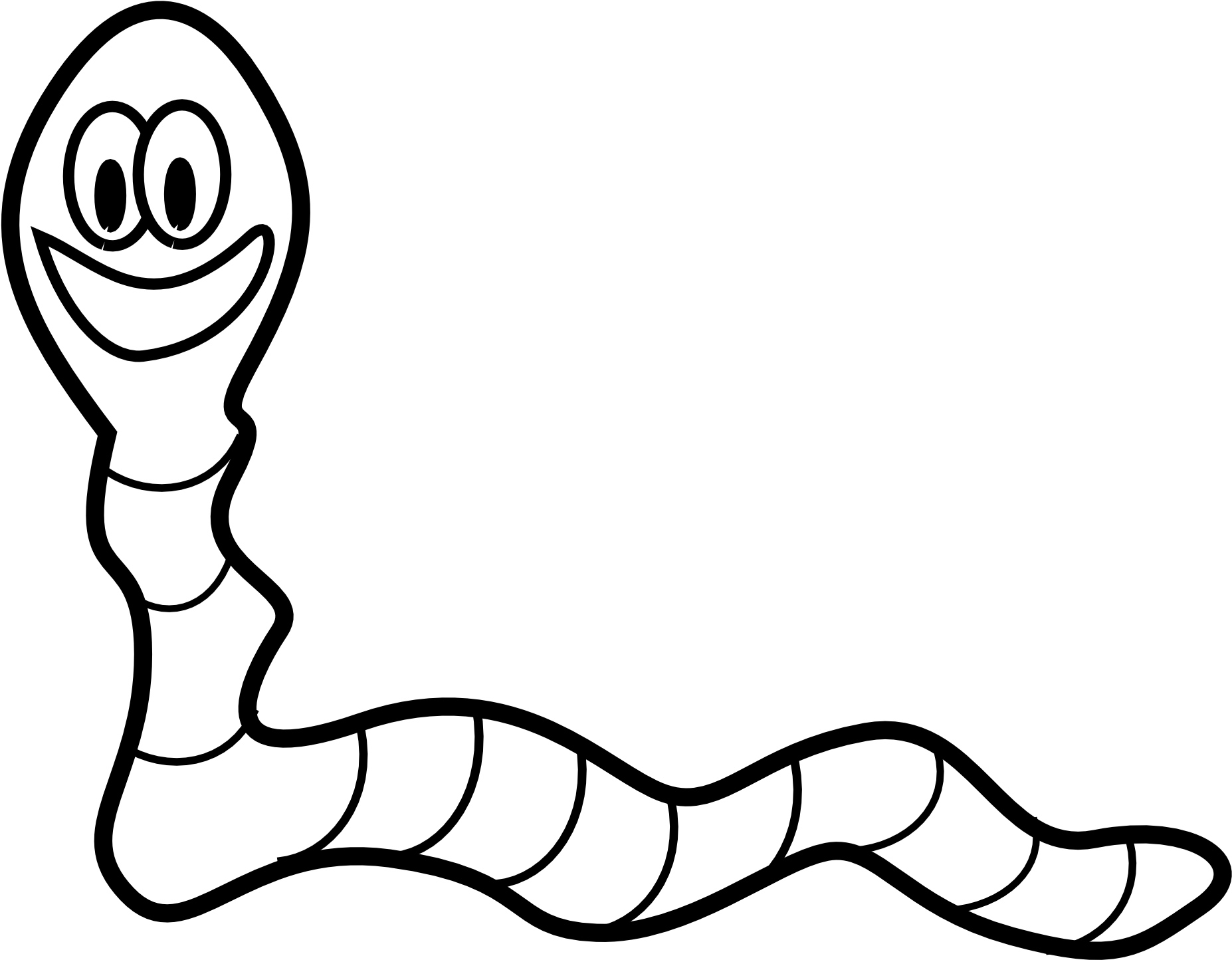 Popular Images - Clipart Black And White Worm - Png Download (1331x998), Png Download