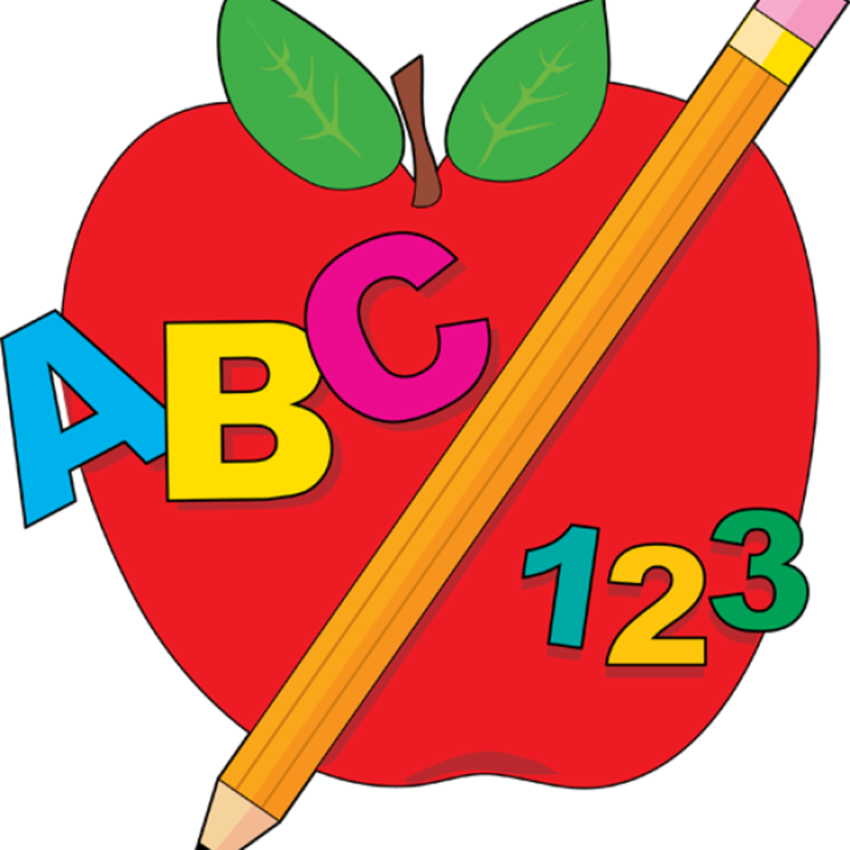 School Apple Clipart Web Design Development Scrapbooking - Letters And Numbers Clipart - Png Download (1024x1024), Png Download