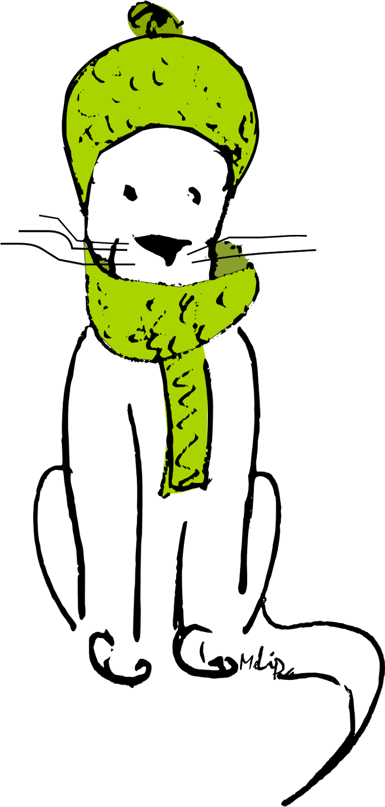 Winter Cat Cliparts - Cold Cat Clip Art - Png Download (784x1600), Png Download
