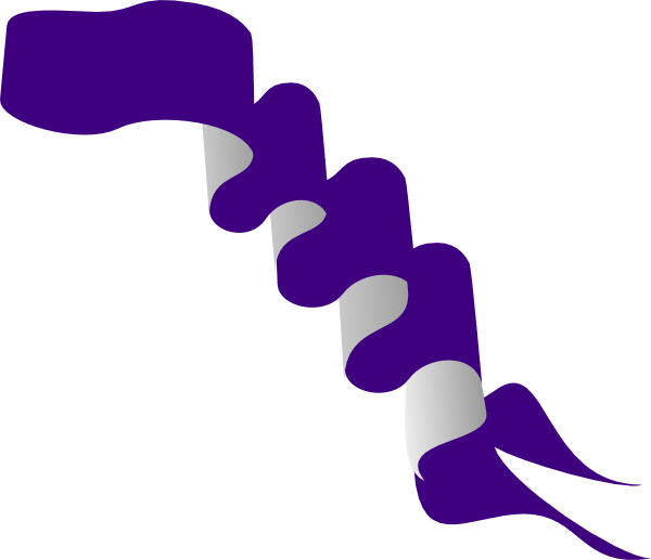 Purple Ribbon Cliparts - Purple Clip Art Ribbons - Png Download (600x517), Png Download