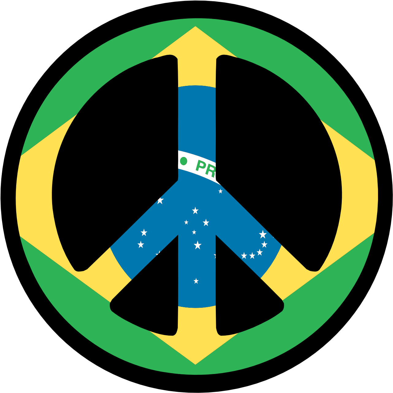 Patriotic Clipart Peace Sign - Brazil Flag - Png Download (777x777), Png Download