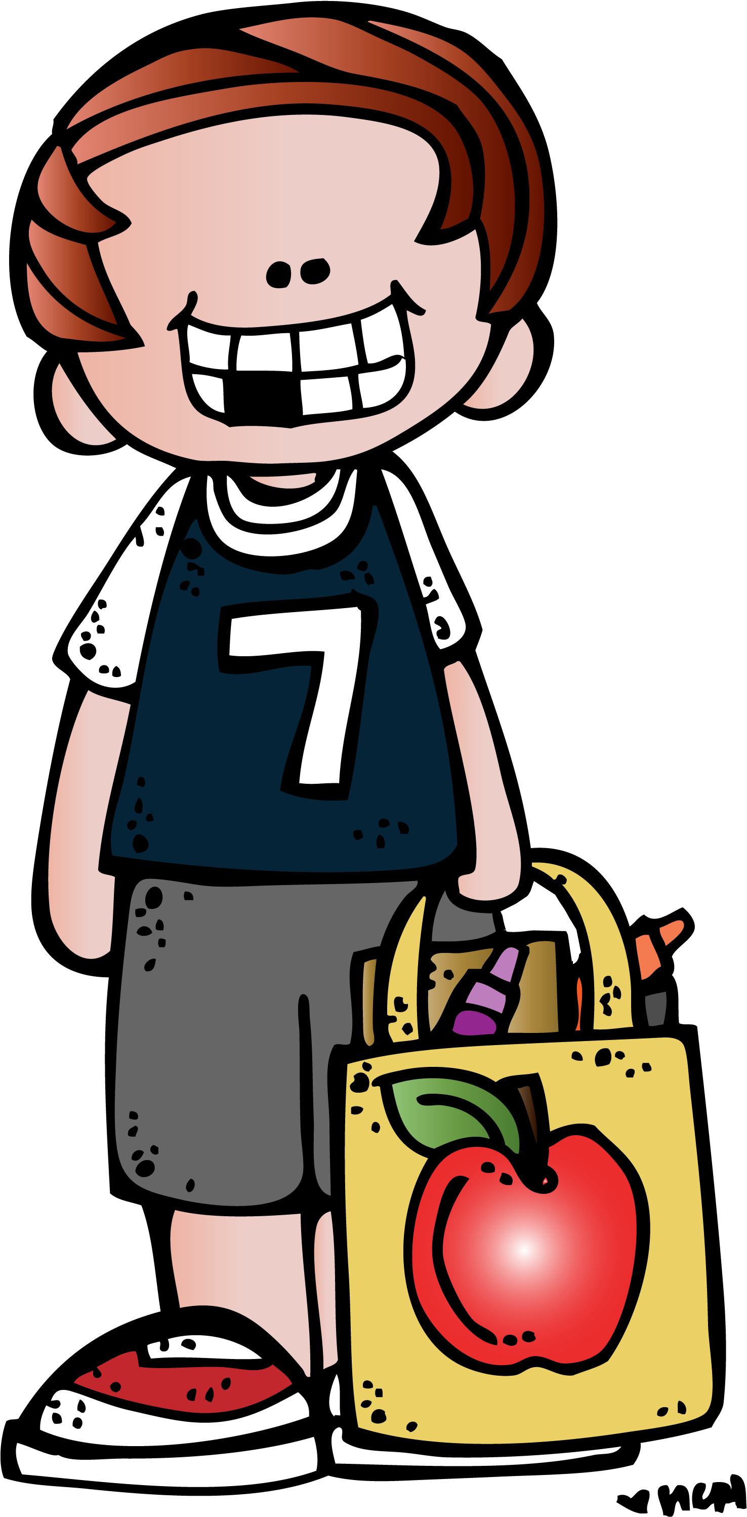 Clip Freeuse Library Dj Inkers School Clipart - Melonheadz Boy - Png Download (1491x3000), Png Download