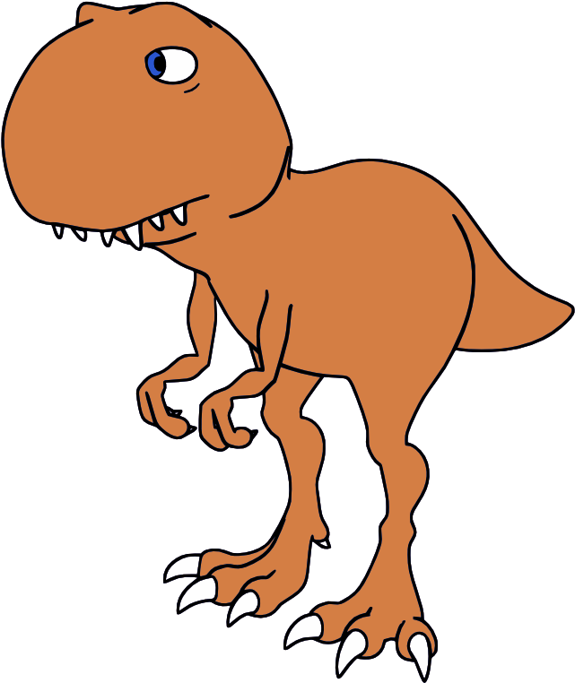 Tyrannosaurus Drawing Dinosaur Cartoon Line Art - Drawing Cartoon T Rex Art Clipart (673x750), Png Download