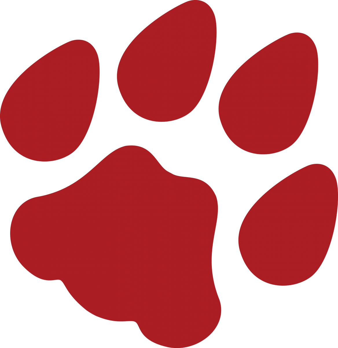 Az Wildcat Paw Print - University Of Arizona Wildcat Paw Clipart (1168x1200), Png Download