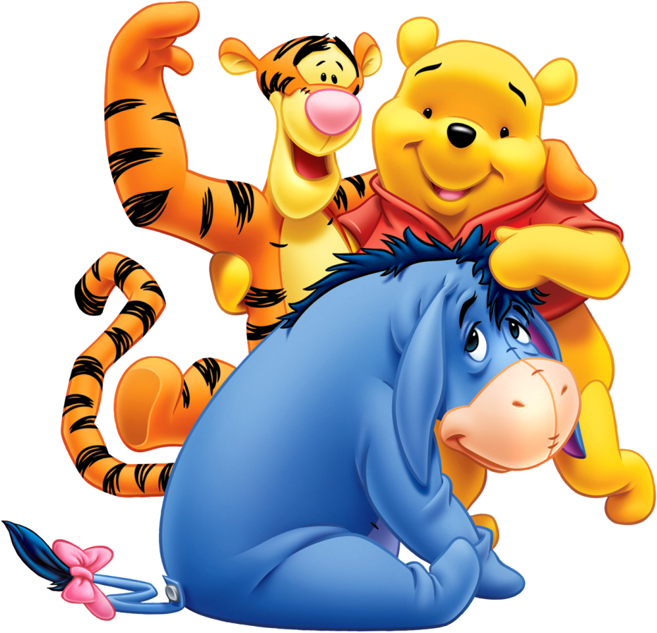 A Page's Has Free Clipart Links Directory - Winnie The Pooh Eeyore And Tigger - Png Download (595x600), Png Download