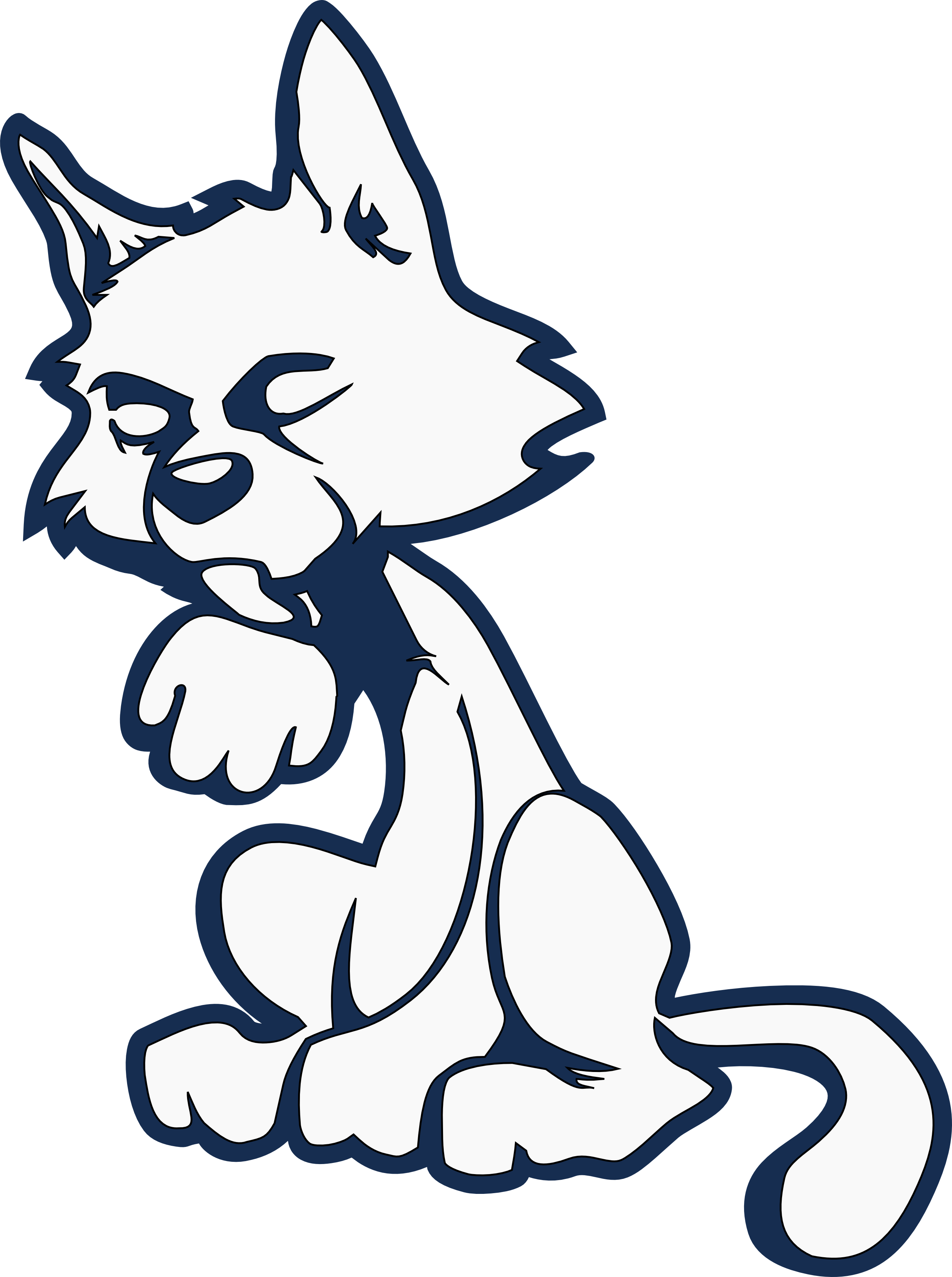 Cat Clip Art Black And White - Clip Art - Png Download (2555x3426), Png Download