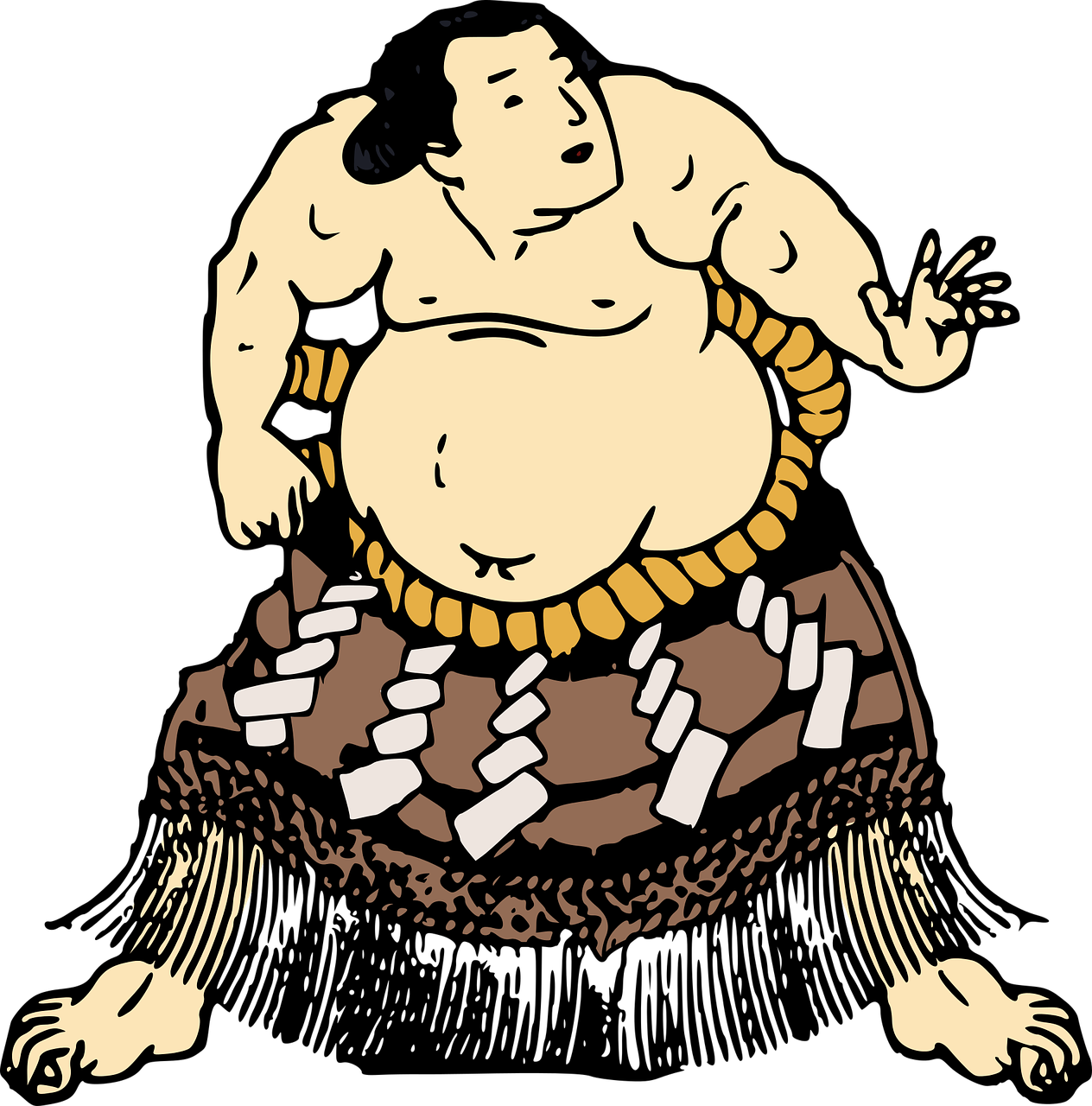 Sumo Wrestler Hand Out Wrestling Clip Art Baseball - Old Japanese Man Png Transparent Png (1011x1024), Png Download