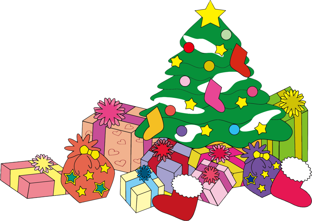 Christmas Tree Clip Art Christmas Christmas Gift Christmas - Christmas Tree Presents Clip Art - Png Download (1059x750), Png Download