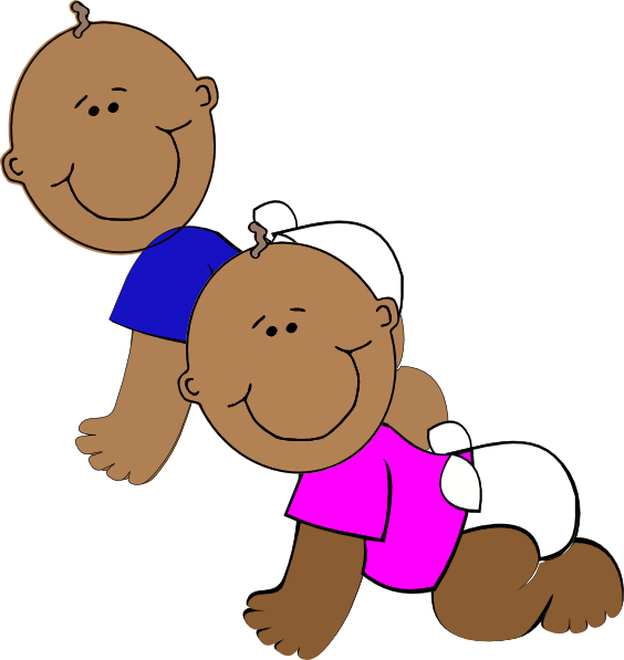 This Free Clip Arts Design Of African-american Twins - Cartoon Black Baby Twins - Png Download (564x597), Png Download