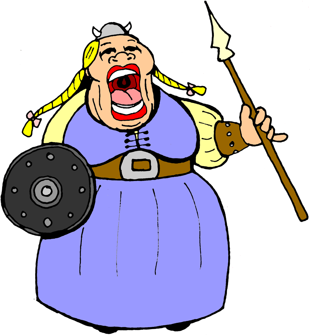 Singing Clipart Retro - Fat Opera Singer Cartoon - Png Download (1000x1079), Png Download