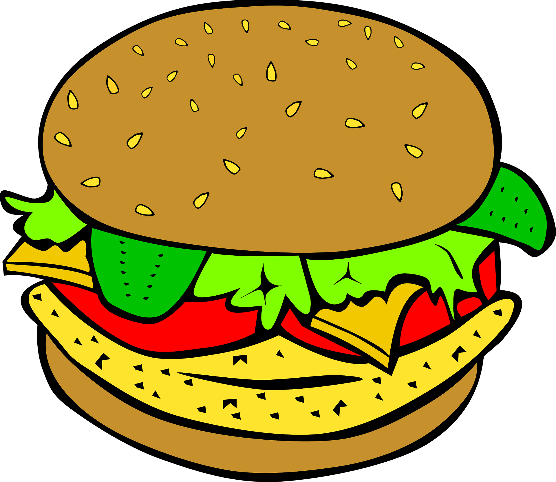 Fast Lunch Dinner Ff Menu Clip Art - Hamburger Clipart - Png Download (600x520), Png Download