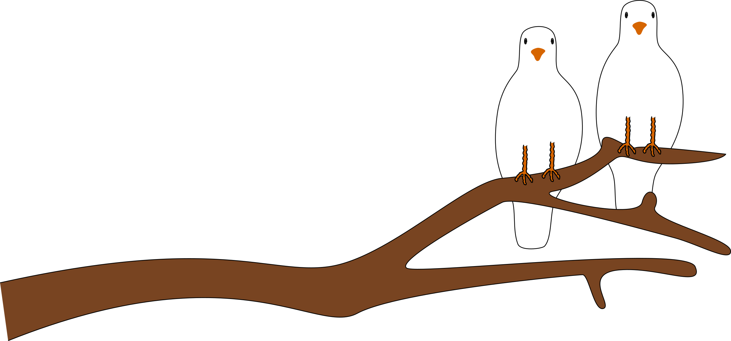 Branch Clip Art - Dove On Branch Clipart - Png Download (2400x1120), Png Download
