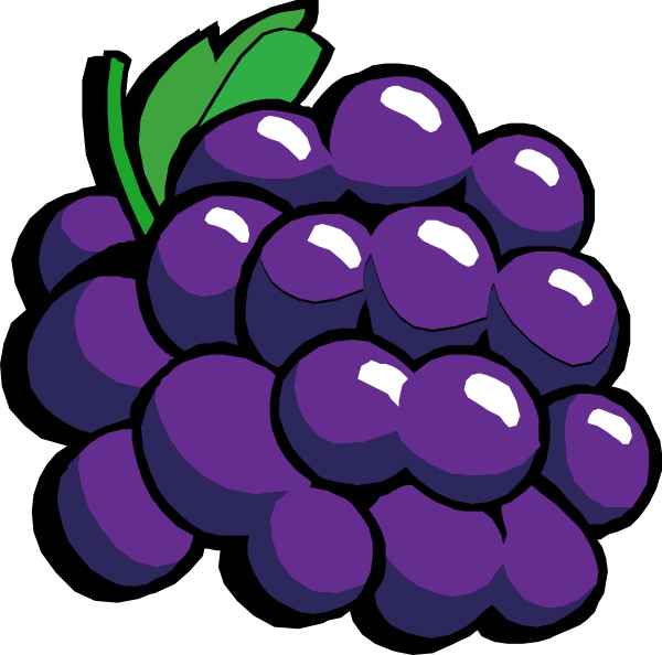 Retro Grapes Clipart Has - Grapes Clipart - Png Download (600x594), Png Download