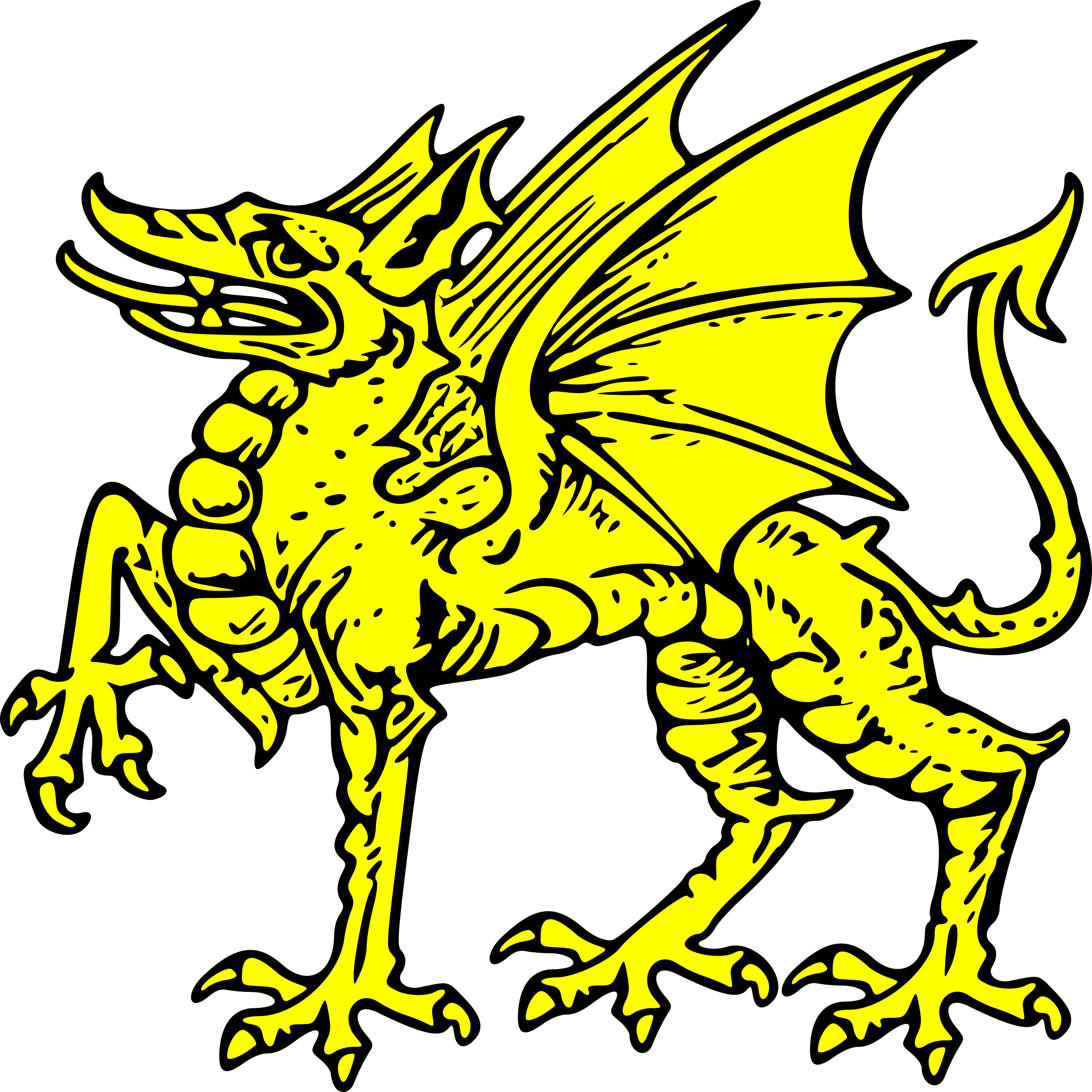 Gold Dragon Symbol Clip Art - Dragão De Ouro Png Transparent Png (2400x2400), Png Download