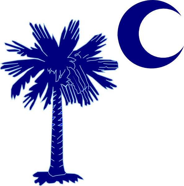 Sc Palmetto Tree - Cafepress Sc Emblem Round Ornament Clipart (594x600), Png Download