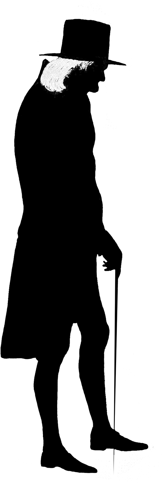 Silhouette Man Old - Transparent Silhouette Man Clipart (591x1582), Png Download