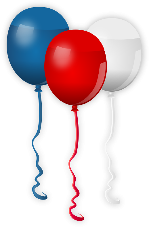 Red White Blue Balloons - 4th Of July Clip Art - Png Download (530x800), Png Download